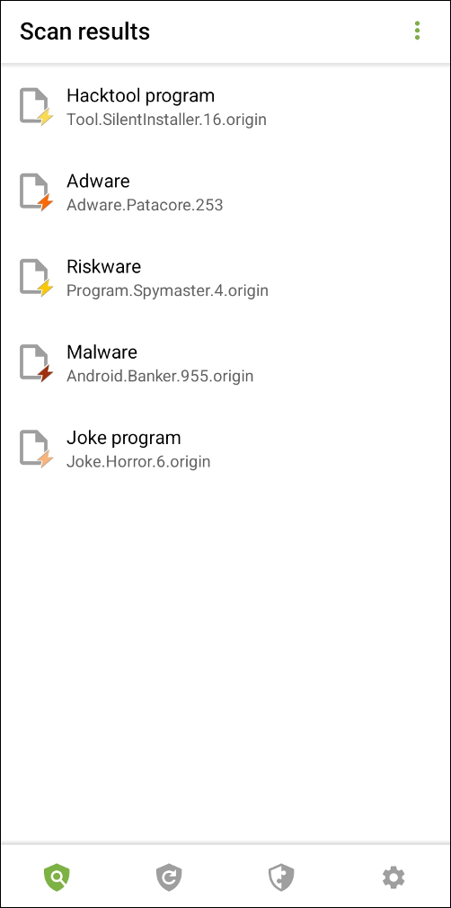 Figure 7: Scan results