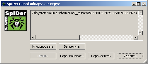 Антивирусный сторож SpIDer Guard® для Windows XP