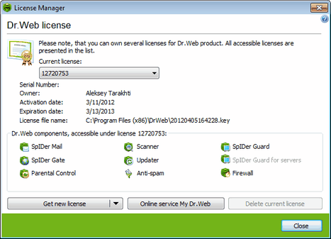 Dr.Web License Manager For details on a certain option, click a corresponding item in the picture.