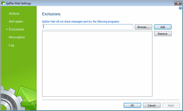 SpIDer Mail Settings For details on a certain option, click a corresponding item in the picture. To get information on options available in other pages, click the corresponding link in the picture.