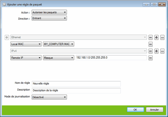 Création des règles de filtrage Pour obtenir des détails sur une option, cliquez sur le thème correspondant dans l'image.