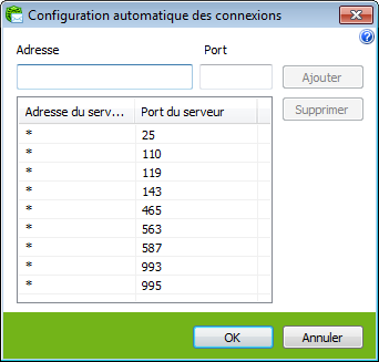 Configurer l'Interception Automatique Pour obtenir des détails sur une option, cliquez sur le thème correspondant dans l'image.