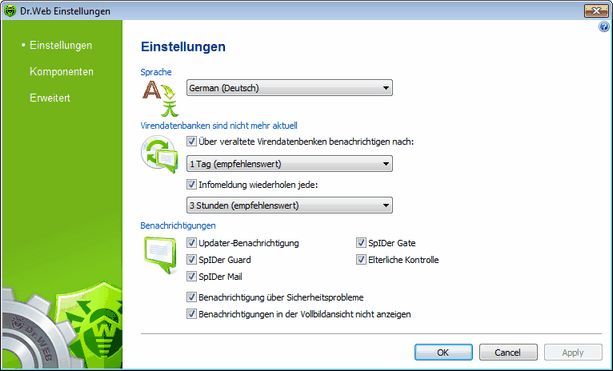 Allgemeine Einstellungen Um nähere Informationen über eine der in diesem Abschnitt festzusetzenden Einstellungen zu erhalten, klicken Sie auf entsprechenden Fensterbereich in der Abbildung. Um Info über die in einem anderen Abschnitt festzusetzenden Parameter zu erhalten, klicken Sie auf entsprechenden Abschnitt in der Abbildung.