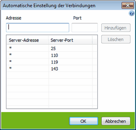 Einstellungen des SpIDer Mail E-Mail-Wächters Um nähere Informationen zu einer der in diesem Fenster festzusetzenden Einstellungen zu erhalten, klicken Sie auf entsprechenden Fensterbereich in der Abbildung.