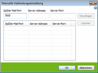 Einstellungen des SpIDer Mail E-Mail-Wächters Um nähere Informationen zu einer der in diesem Fenster festzusetzenden Einstellungen zu erhalten, klicken Sie auf entsprechenden fensterbereich in der Abbildung.