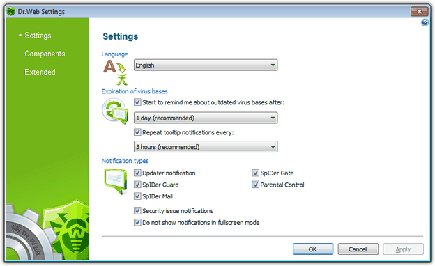 Common Settings For details on a certain option, click a corresponding item in the picture. To get information on options available in other pages, click the corresponding link in the picture