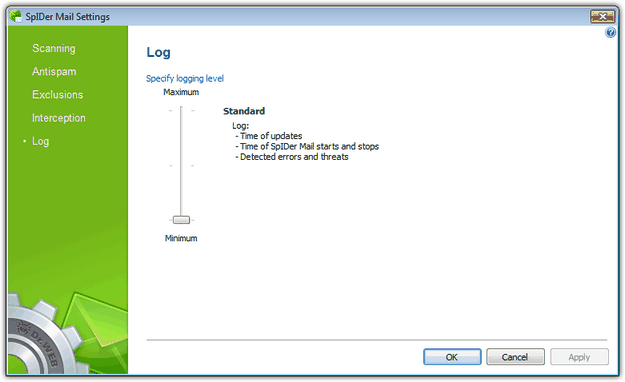 SpIDer Mail Settings For details on a certain option, click a corresponding item in the picture. To get information on options available in other pages, click the corresponding link in the picture