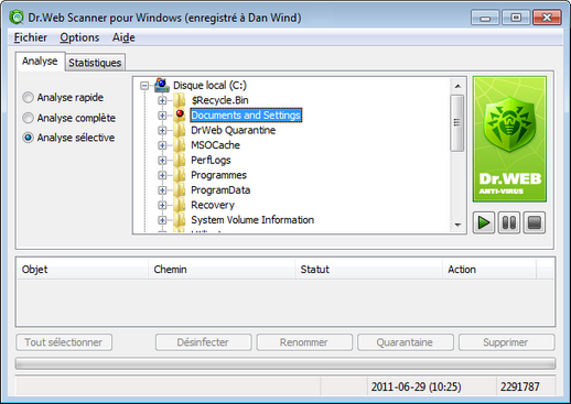Scanner Dr.Web Pour obtenir des détails sur une option en particulier, cliquez sur le thème correspondant dans l'image