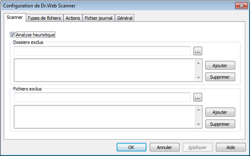 Configuration du Scanner Dr.Web Pour obtenir des détails sur une option, cliquez sur le thème correspondant dans l'image. Pour obtenir des informations sur des options disponibles sur d'autres pages, cliquez sur la rubrique correspondante.