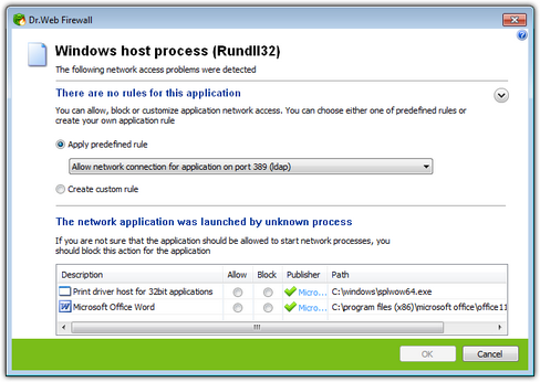 Dr.Web Firewall training For details on a certain option, click a corresponding item in the picture.