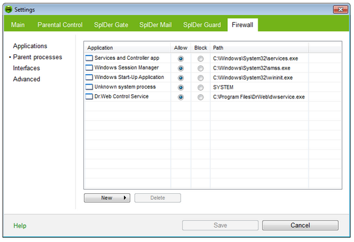 For details on a certain option, click a corresponding item in the picture.  To get information on options available in other panes, click the necessary tab.