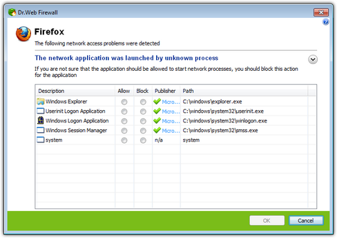 Dr.Web Firewall training For details on a certain option, click a corresponding item in the picture.