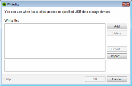 White list of portable data storages