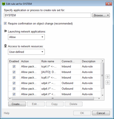 Dr.Web Firewall Settings