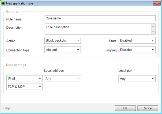 Dr.Web Firewall Settings