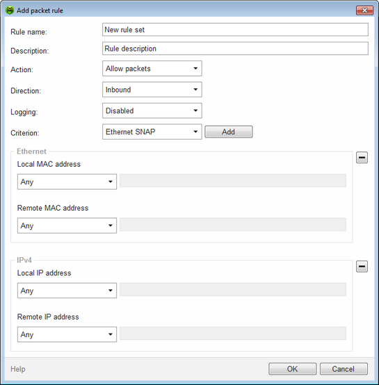 Dr.Web Firewall packet rules Dr.Web Firewall packet rules