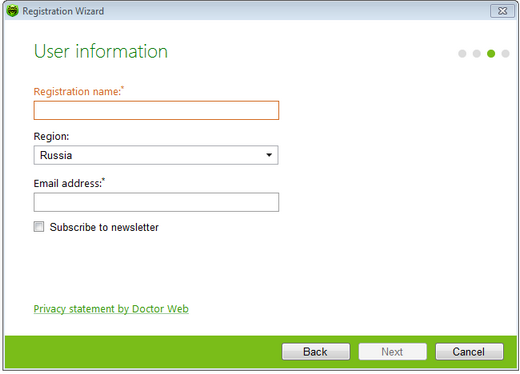 Registration Wizard