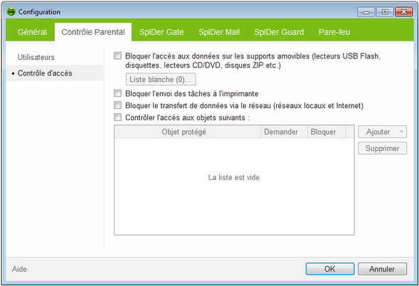 Configurer le module Contrôle Parental