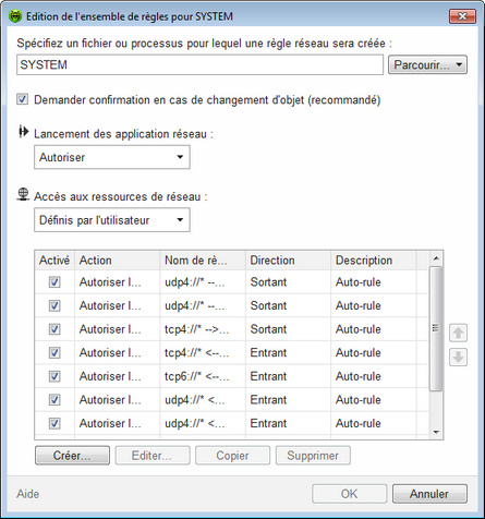 Règles pour les applications Règles pour les applications