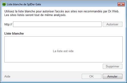 Configurer SpIDer Gate Configurer SpIDer Gate