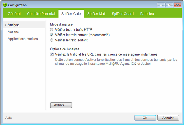 Configurer SpIDer Gate