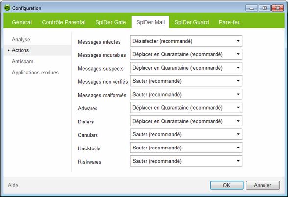 Configurer SpIDer Mail Configurer SpIDer Mail
