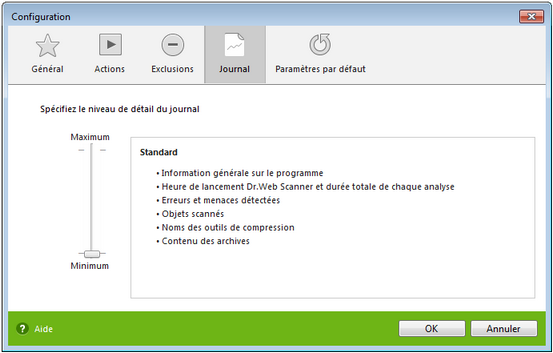 Configurer le Scanner Dr.Web Configurer le Scanner Dr.Web